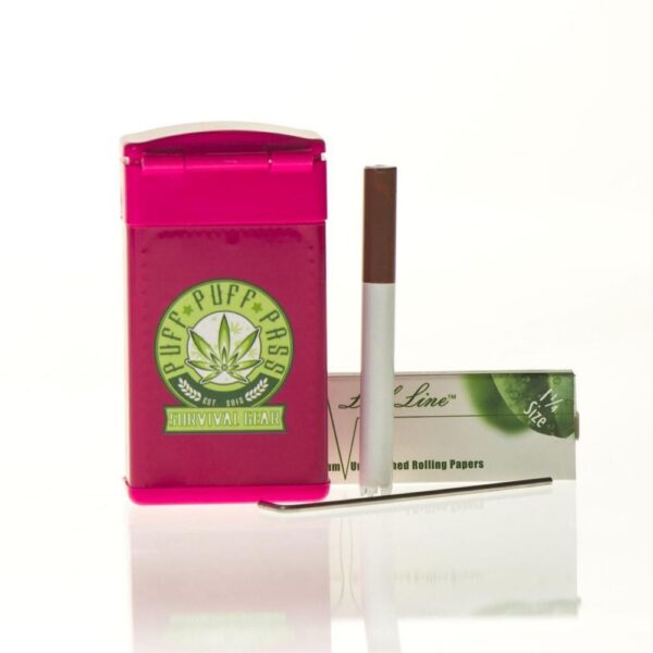 Survival Kit w/ One Hitter Rolling Papers & Dab Tool - Pink