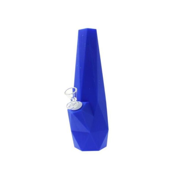 10" Diamond Silicone Water Pipe - Blue