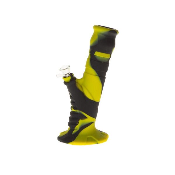 10" 2-Piece Silicone Sherlock Herb Pipe - Yellow/Black