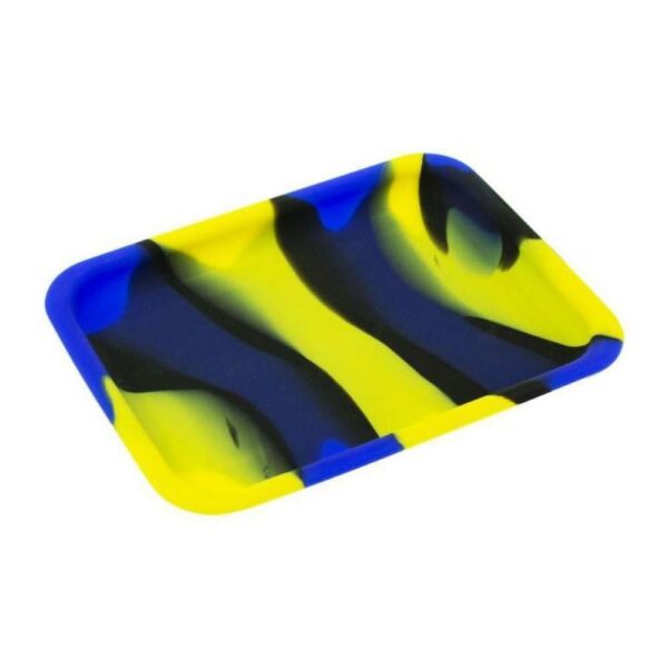 8" x 6" Silicone Rolling Tray - Blue, Yellow & Black