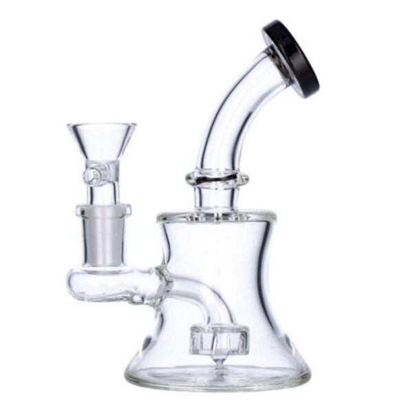5.5" Hourglass Base Water Pipe w/bowl - Black